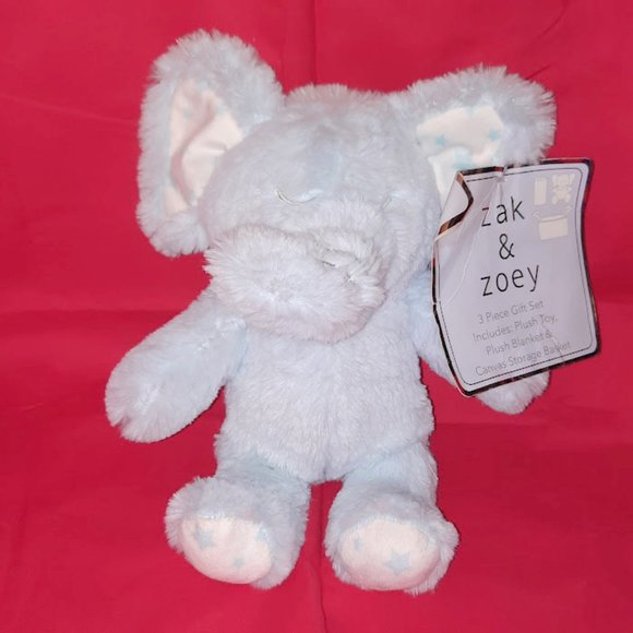 Zak & Zoey Blue Elephant With Stars Plush Toy - Picture 1 of 4